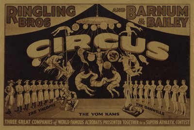 Ringling Bros en Barnum en Bailey Circus, met wereldberoemde acrobaten door American School